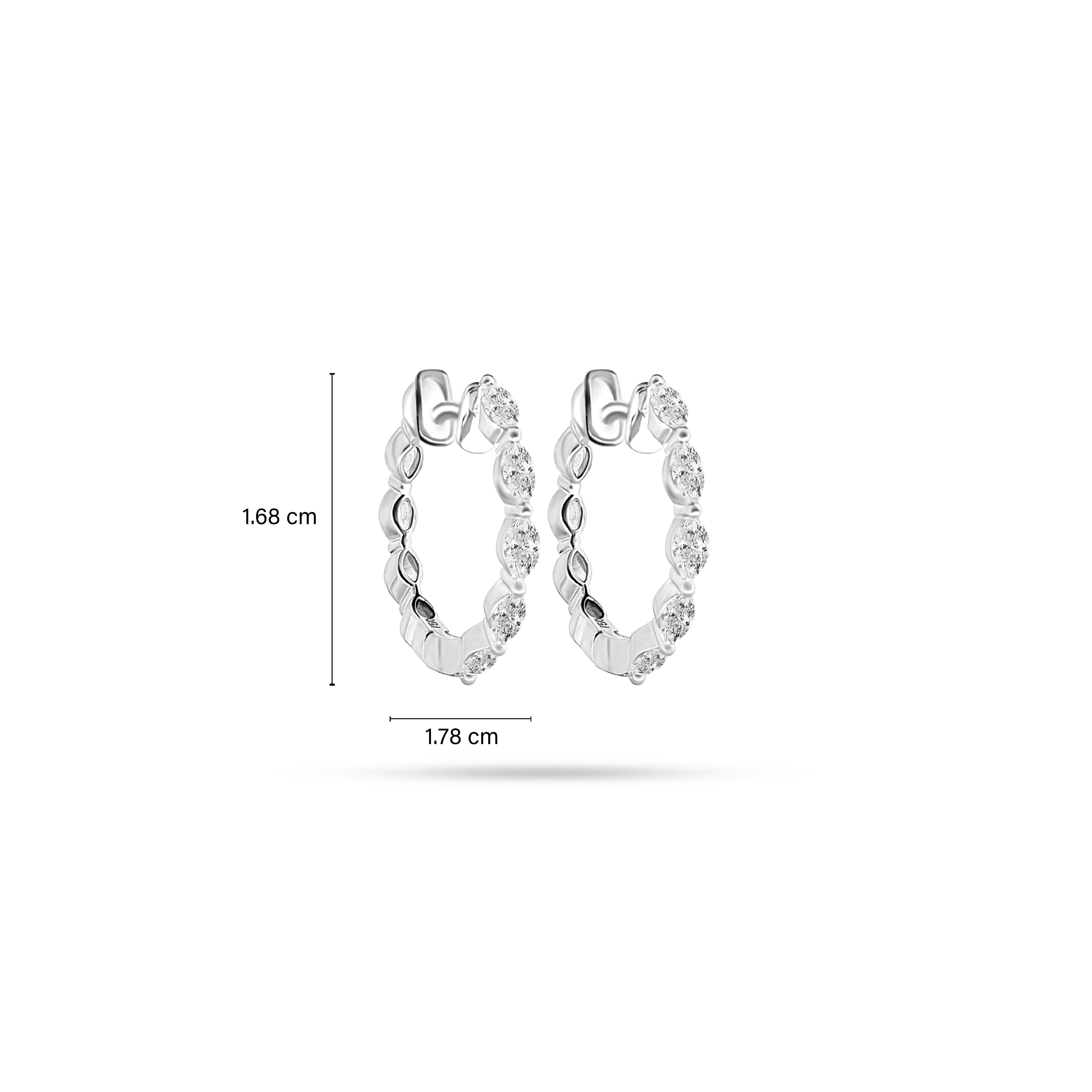 Marquise Diamond Hoop Earrings