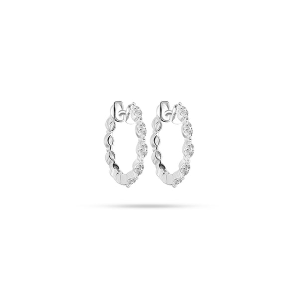 Marquise Diamond Hoop Earrings
