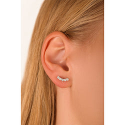 Round Diamond Arc Earrings