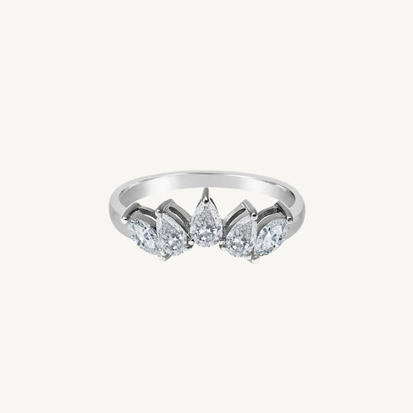 Arc Pear and Marquise Diamond Ring