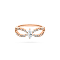 Bow Marquise and Round Diamond Ring