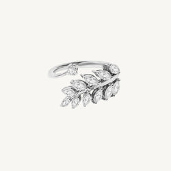 Leaf Climber Marquise Diamond Ring