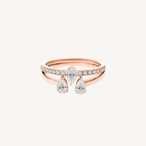 Trio Pear Round Diamond Ring