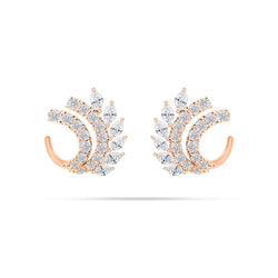 Wing Marquise and Round Diamond Earrings