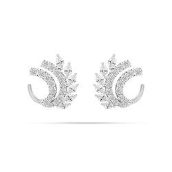 Wing Marquise and Round Diamond Earrings