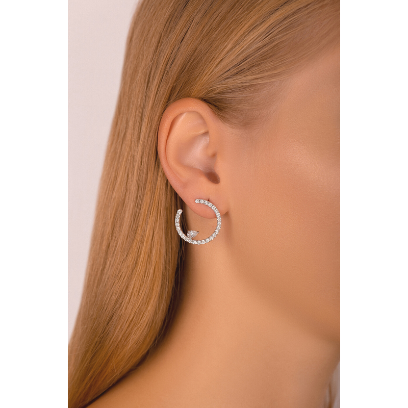 Round and Pear Shape Diamond Earrings