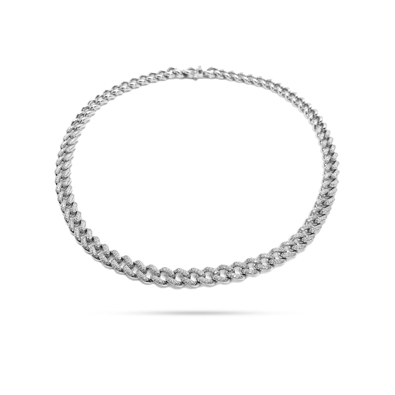 Link Round Diamond Necklace