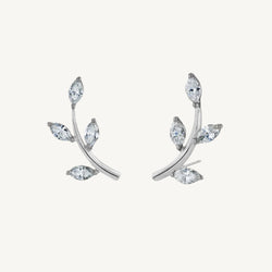 Leaf  Marquise Diamond Earrings