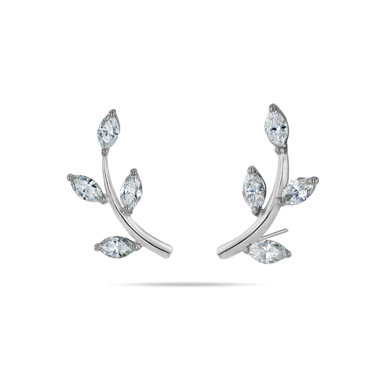 Leaf  Marquise Diamond Earrings