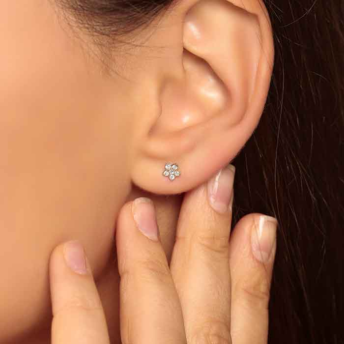 Bloom Round Diamond Earrings