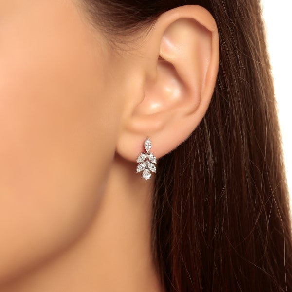 Drop Pear and Marquise Diamond Earrings