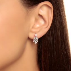 Drop Pear and Marquise Diamond Earrings