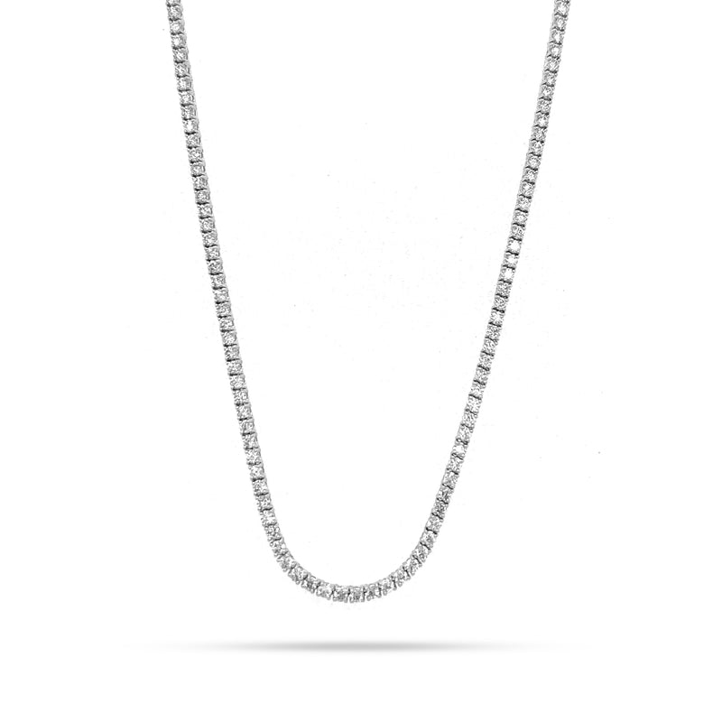 Diamond Tennis Necklace in 18K White Gold - Solitaire Jewels Dubai, UAE