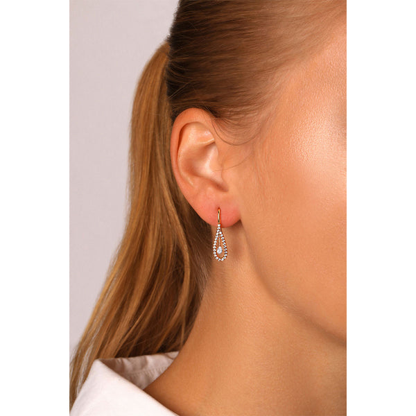 Drop Pear Diamond Earrings