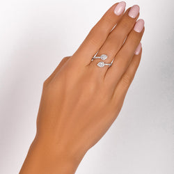 Halo Pear Diamond Ring