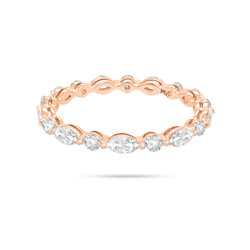 MARQUISE AND ROUND DIAMOND ETERNITY RING