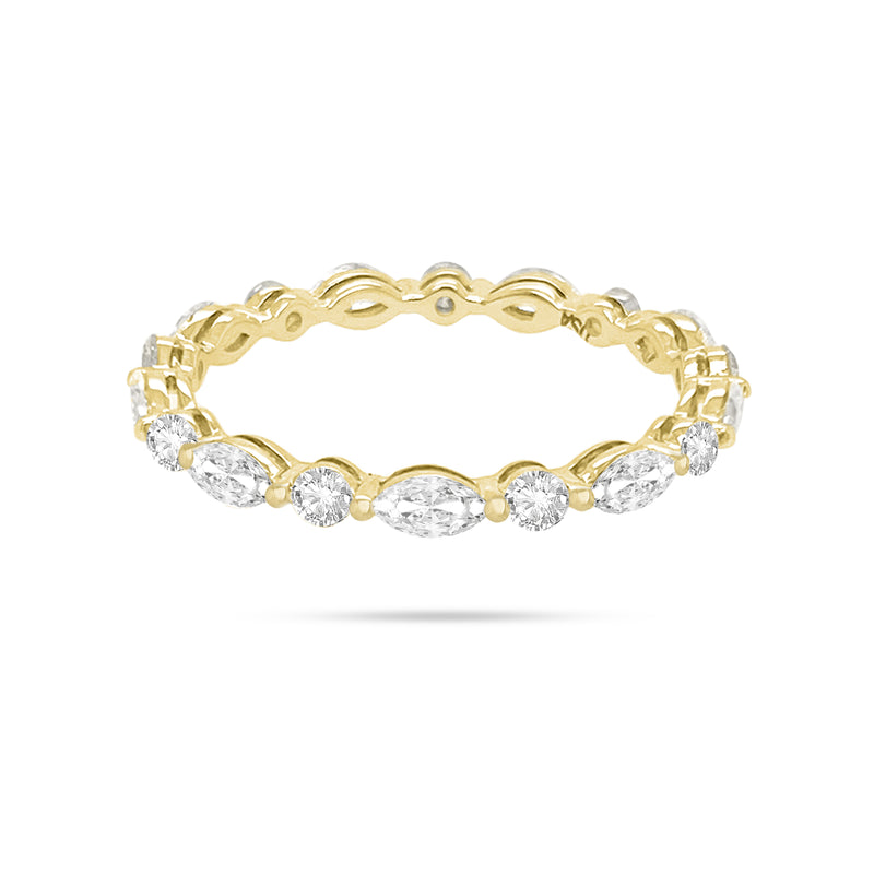 MARQUISE AND ROUND DIAMOND ETERNITY RING