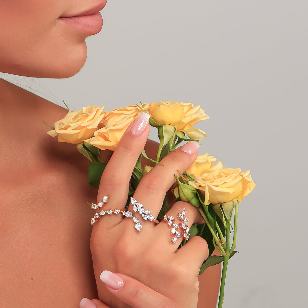 Symmetry Pear Diamond Ring