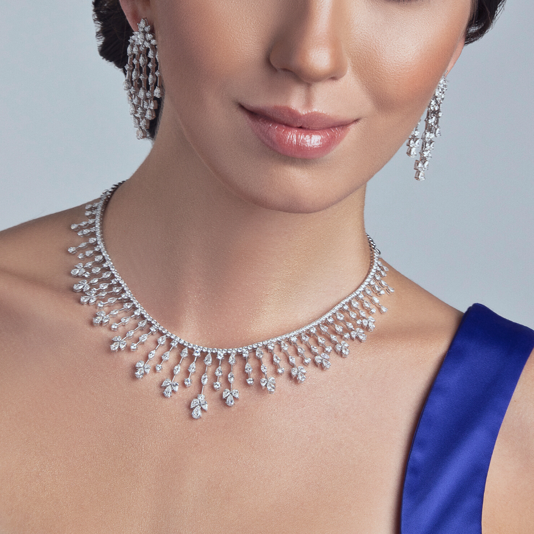 Fringe Bridal Diamond Necklace