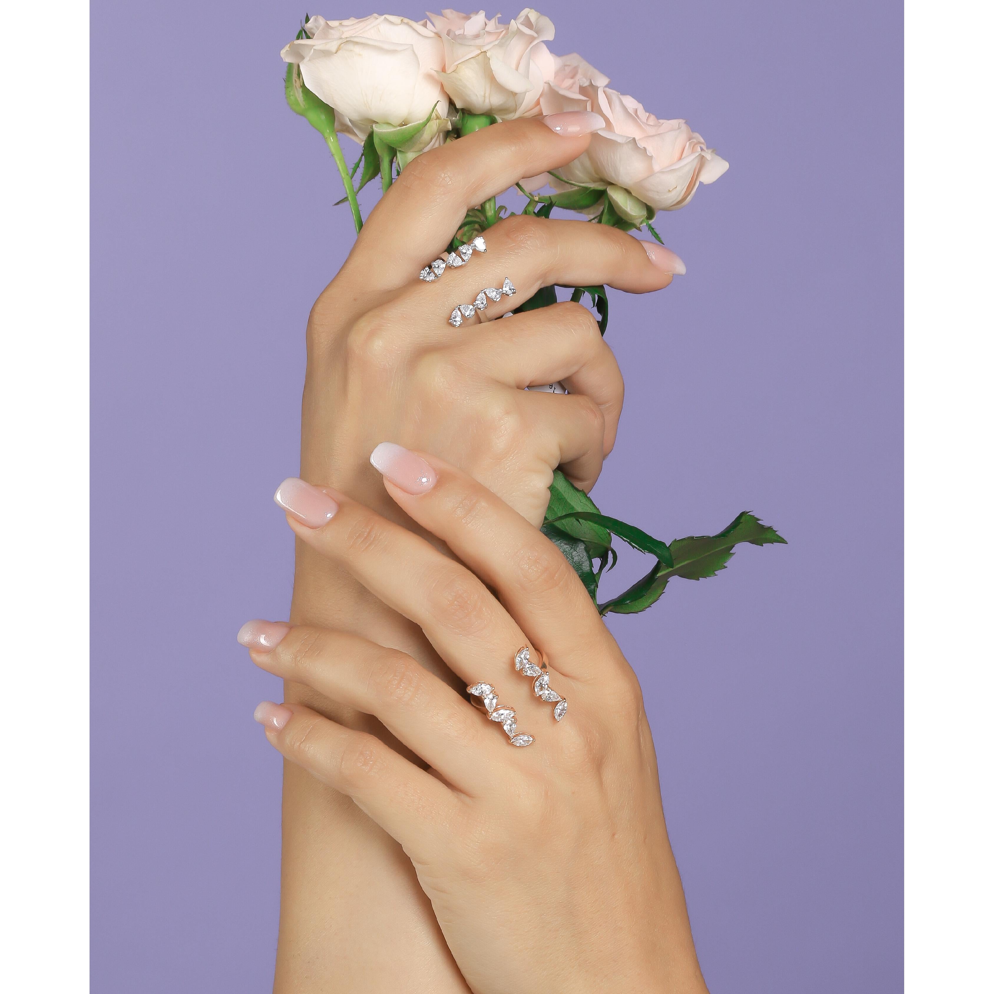 Pear Diamond Open Ring