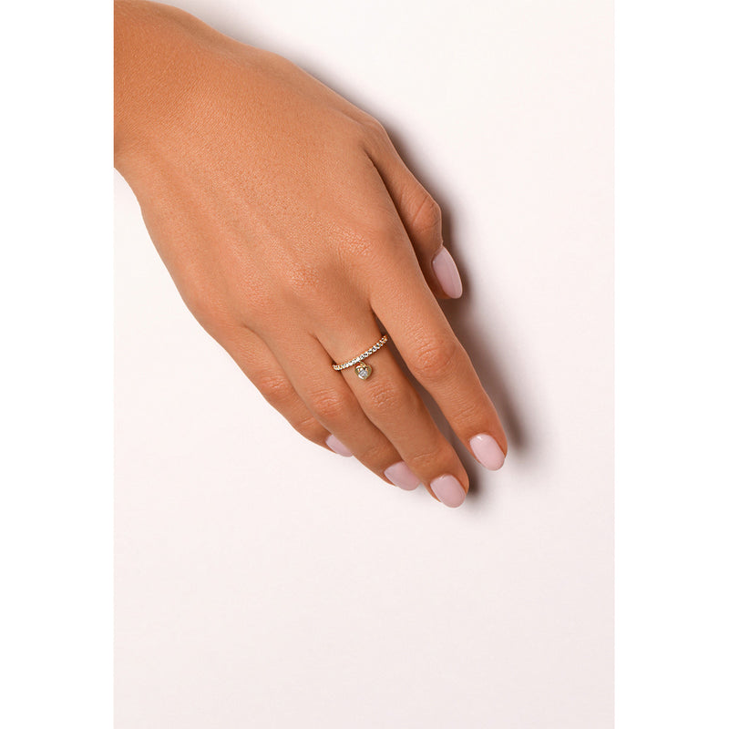 Solitaire Round Diamond Dangling Ring
