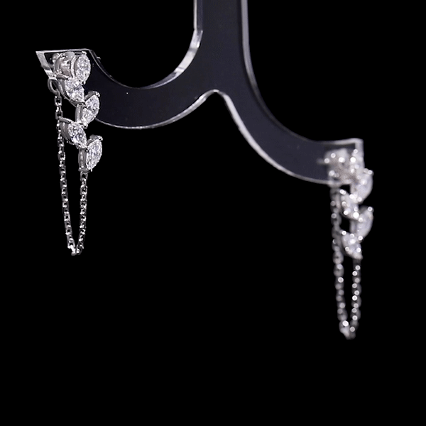 Chain Marquise Diamond Earrings