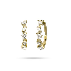 Messy Marquise and Pear Diamond Earrings