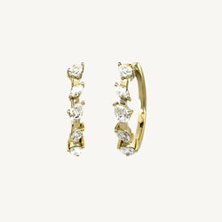 Messy Marquise and Pear Diamond Earrings