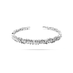 Messy Pear and Marquise Diamond Open Bangle