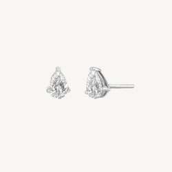 Solitaire Pear Stud Earrings