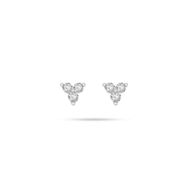 Trio Round Diamond Stud Earrings